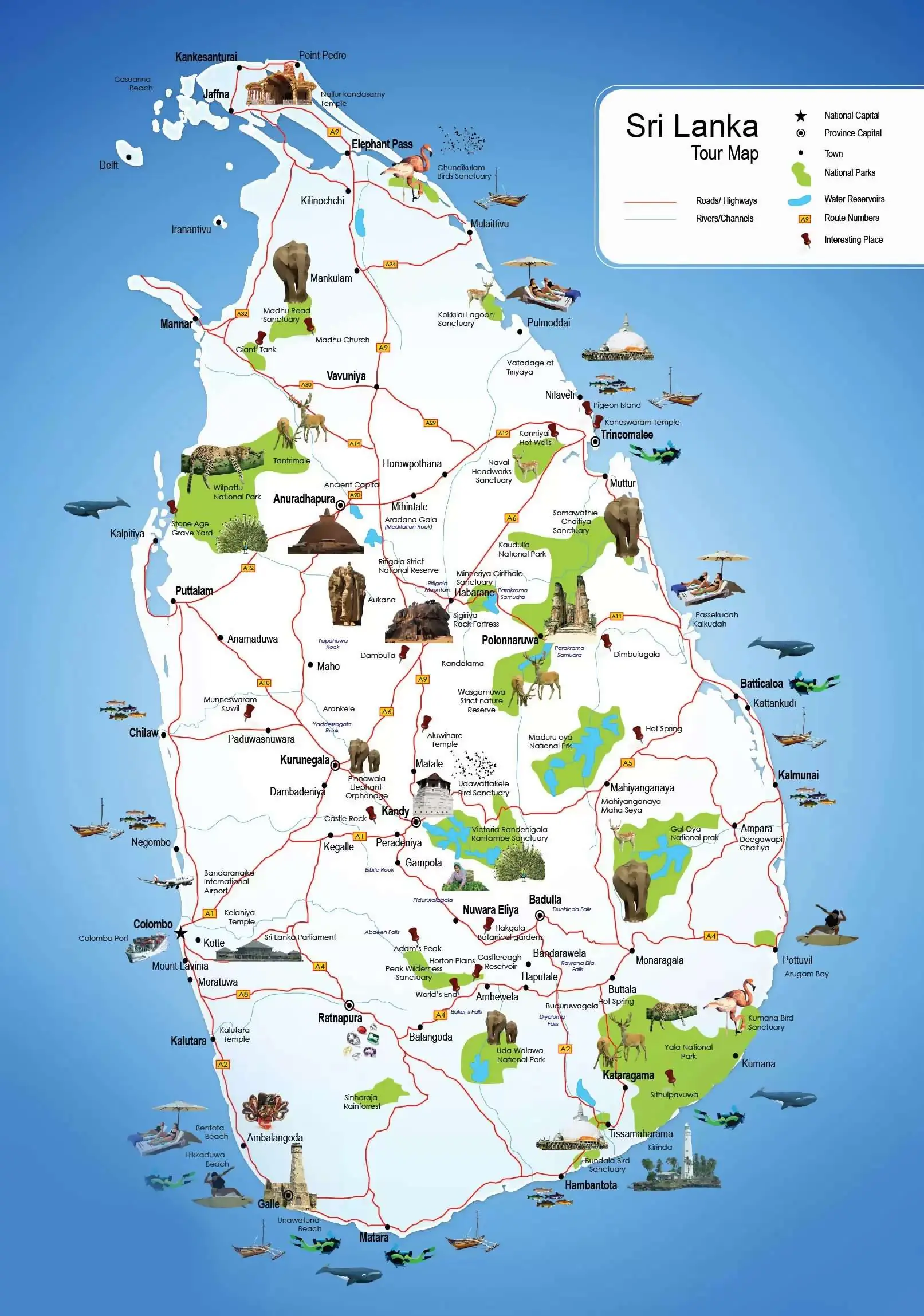 Туристичка мапа Шри Ланка