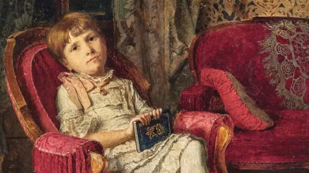 "Portret devojčice sa knjigom u fotelji" iz 1884. godine Uroša Predića, Instagram stranica Ministarstva kulture Srbije