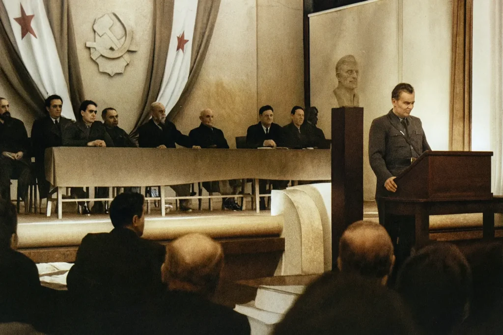 Tito u Jajcu 1942, godine prilikom osnivanja AVNOJ-a