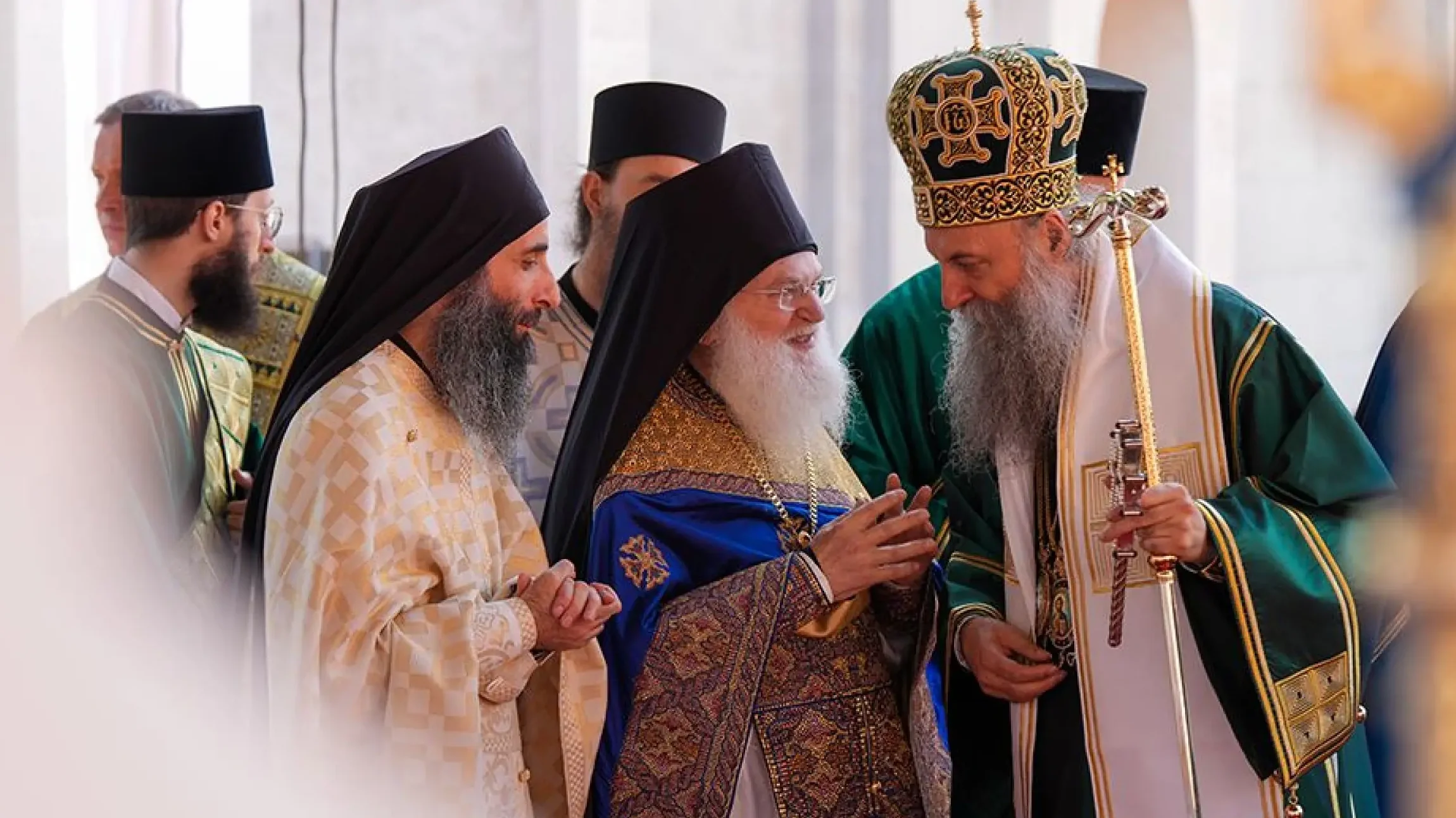 игуман манастира Ватопед Јефрем и патријарх Порфирије